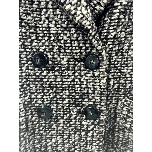 Hatch Maternity Black White Boucle Long Sleeve Double Breasted Jacket Coat 6/8 - Picture 5 of 6
